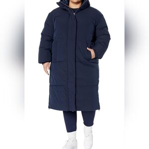 Amazon Essentials Women's Oversized Long Puffer Jacket, Navy, Size 5X